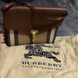 Burberry Classic Brown and Tan Messenger Bag